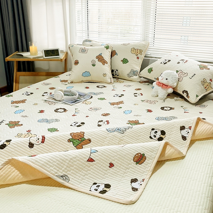 91家纺网 家纺一手货源 找家纺 拾小柒 2025年新款夹棉防滑床盖绗缝褥子床垫保护垫 糯糯棉-马戏团