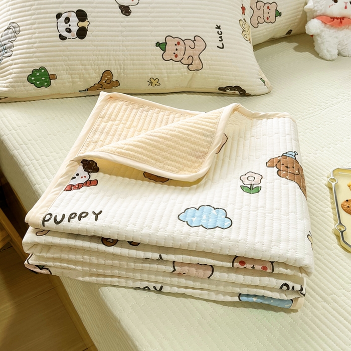 91家纺网 家纺一手货源 找家纺 拾小柒 2025年新款夹棉防滑床盖绗缝褥子床垫保护垫 糯糯棉-马戏团