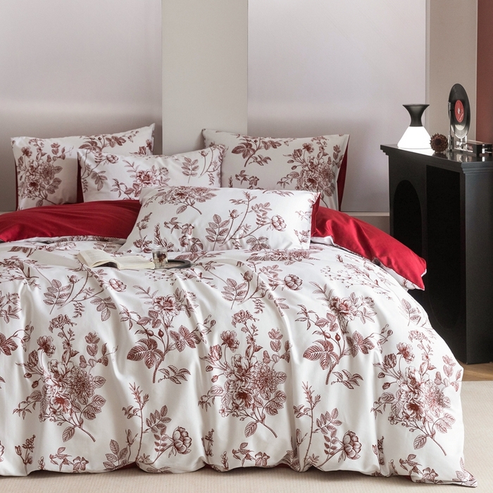 91家纺网 家纺一手货源 找家纺 （总）ONE TWO ONE 121 2025新款高支高密数码印花四件套-花喜光芥