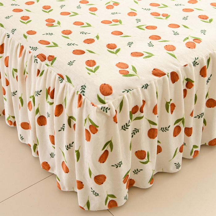 91家纺网 家纺一手货源 找家纺 圣楚家纺 2025新款牛奶绒床裙款四件套 最美伊人