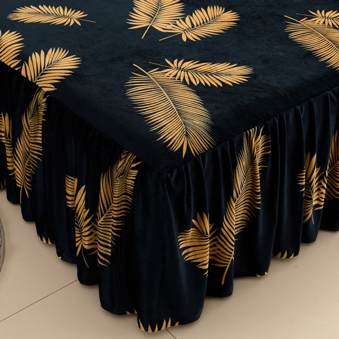 91家纺网 家纺一手货源 找家纺 圣楚家纺 2025新款牛奶绒床裙款四件套 青春年华