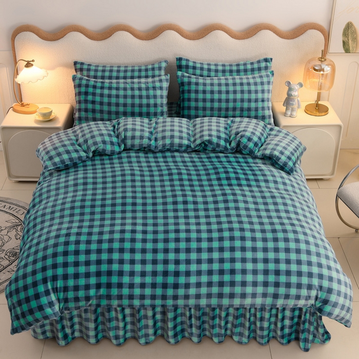 圣楚家纺 2025新款牛奶绒床裙款四件套 海阔天空