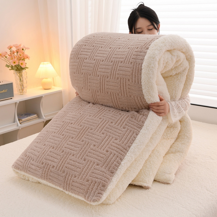 91家纺网 家纺一手货源 找家纺 （总）圣楚家纺 2025新款塔芙绒羊羔绒冬被被子被芯