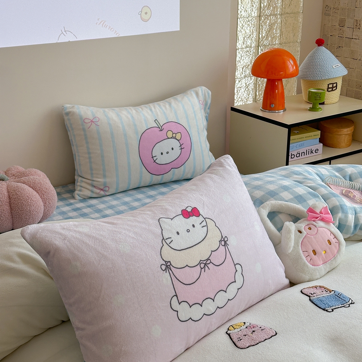 91家纺网 家纺一手货源 找家纺 美乐迪家纺 2025新款牛奶绒卡通绣花四件套 猫咪杂物社