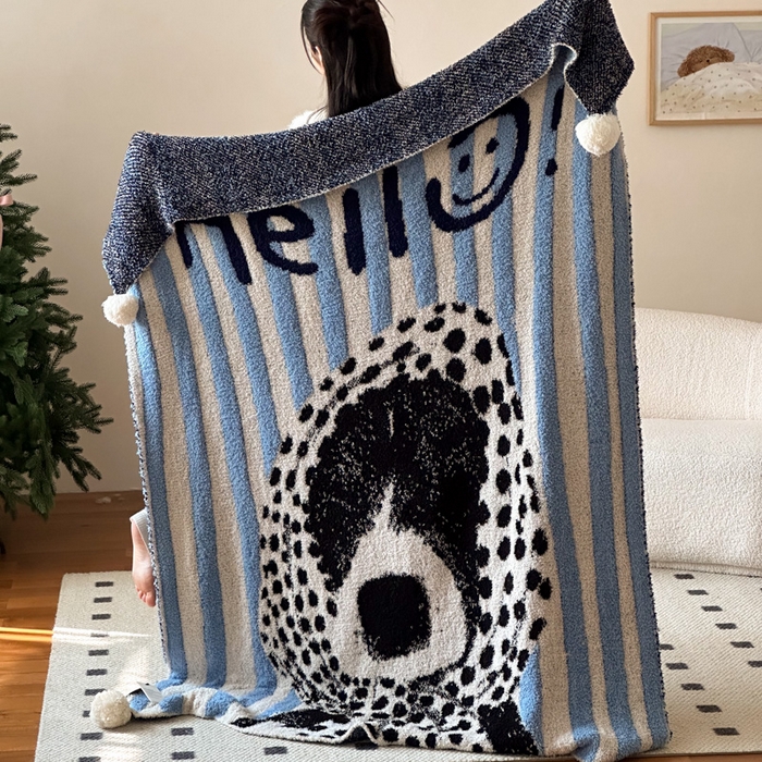 91家纺网 家纺一手货源 找家纺 （总）Sweet dreams甜梦 2025新款轻奢高端毛球款半边绒针织毛毯