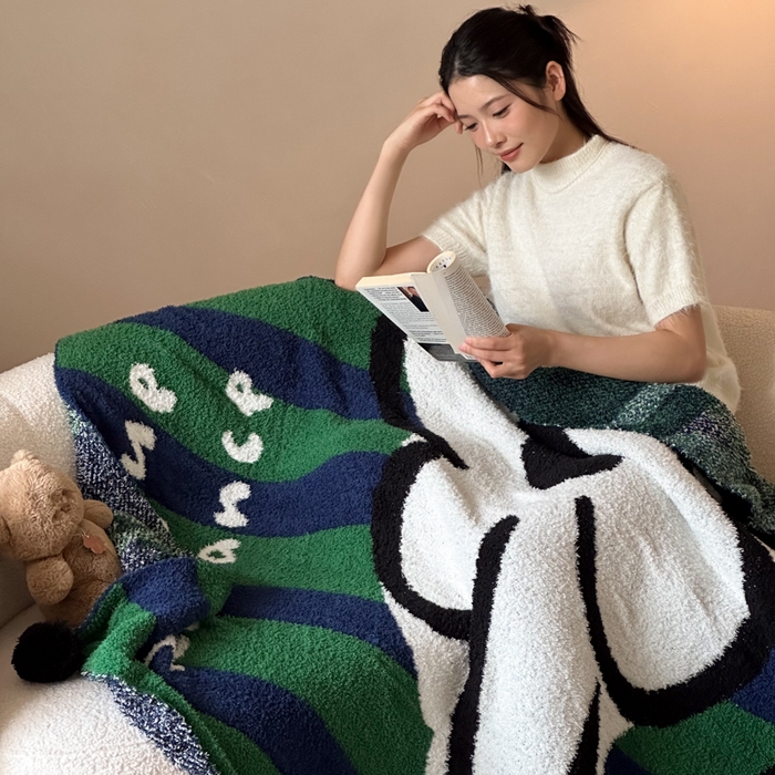 91家纺网 家纺一手货源 找家纺 （总）Sweet dreams甜梦 2025新款轻奢高端毛球款半边绒针织毛毯