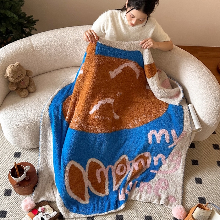 91家纺网 家纺一手货源 找家纺 （总）Sweet dreams甜梦 2025新款轻奢高端毛球款半边绒针织毛毯