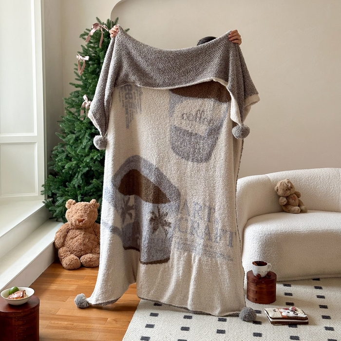 91家纺网 家纺一手货源 找家纺 （总）Sweet dreams甜梦 2025新款轻奢高端毛球款半边绒针织毛毯