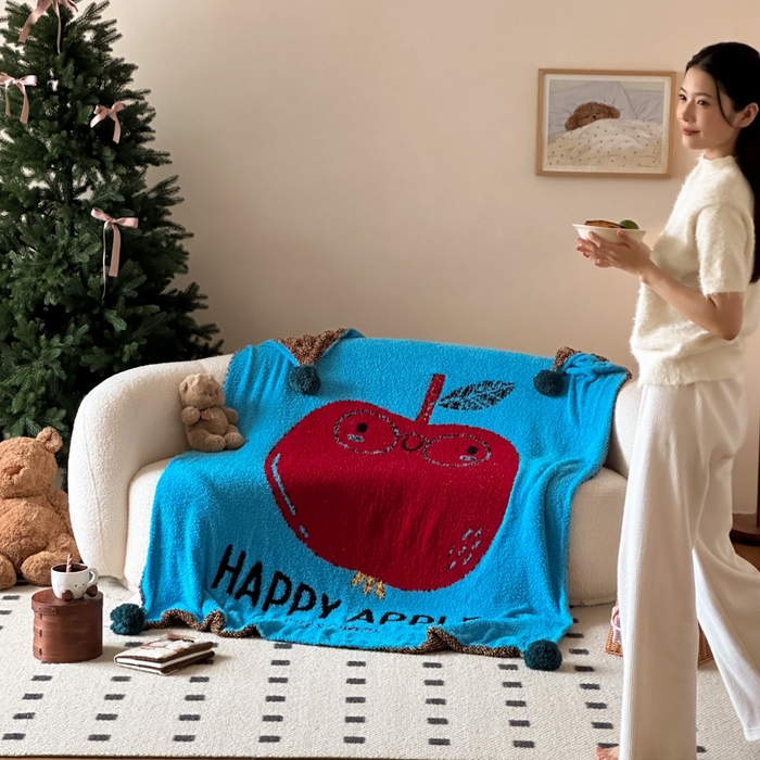 91家纺网 家纺一手货源 找家纺 Sweet dreams甜梦 2025新款轻奢高端毛球款半边绒针织毛毯 憧憬