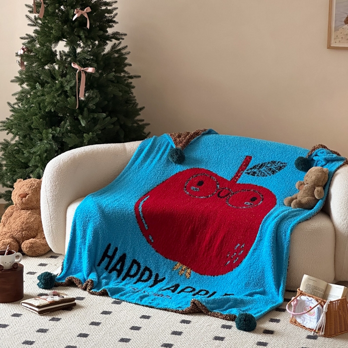 91家纺网 家纺一手货源 找家纺 Sweet dreams甜梦 2025新款轻奢高端毛球款半边绒针织毛毯 憧憬