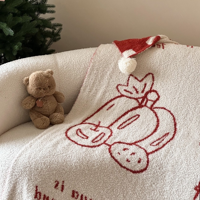 91家纺网 家纺一手货源 找家纺 Sweet dreams甜梦 2025新款轻奢高端毛球款半边绒针织毛毯 蔬果下午茶