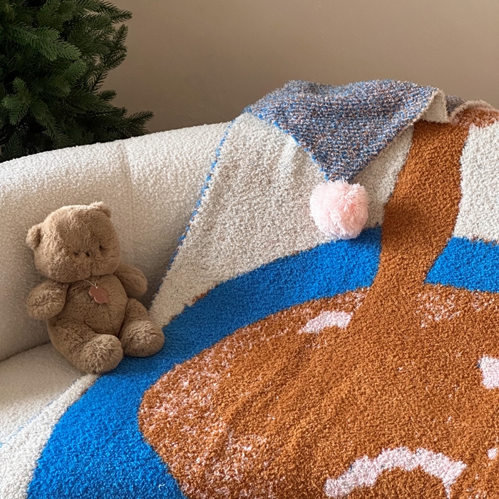 91家纺网 家纺一手货源 找家纺 Sweet dreams甜梦 2025新款轻奢高端毛球款半边绒针织毛毯 早晨的咖啡