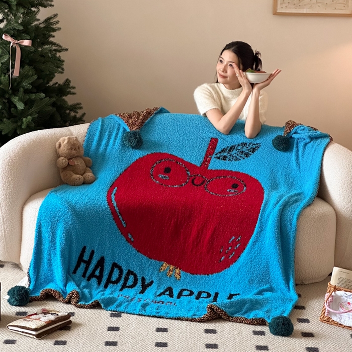 91家纺网 家纺一手货源 找家纺 Sweet dreams甜梦 2025新款轻奢高端毛球款半边绒针织毛毯 憧憬