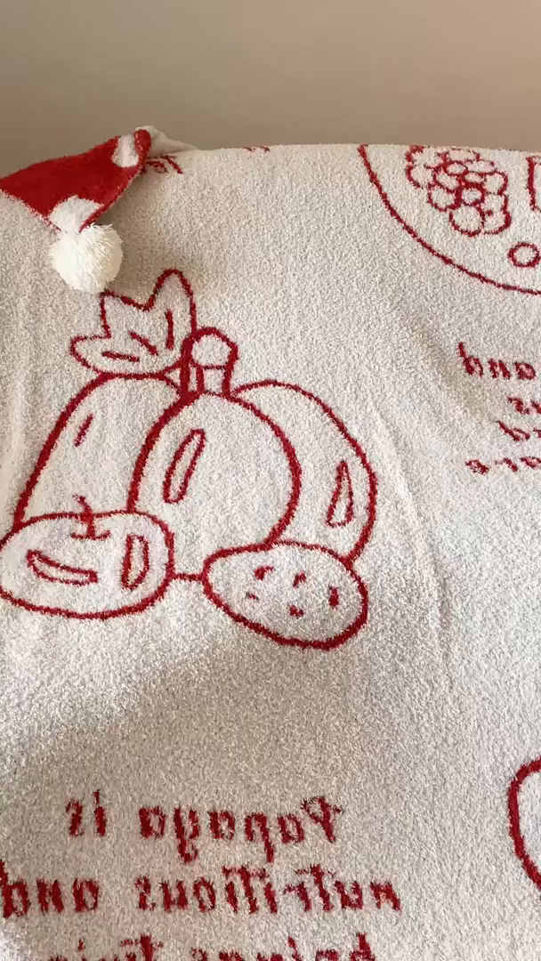 91家纺网 家纺一手货源 找家纺 Sweet dreams甜梦 2025新款轻奢高端毛球款半边绒针织毛毯 蔬果下午茶