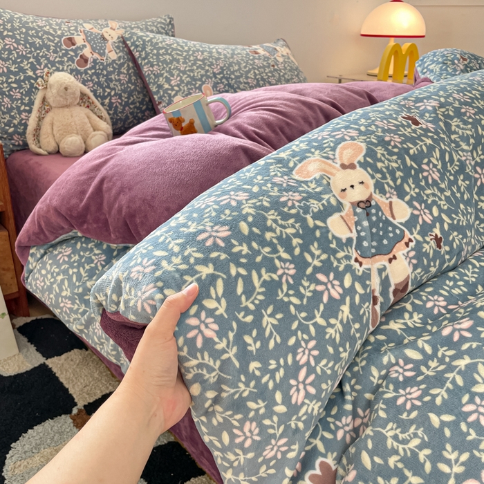 91家纺网 家纺一手货源 找家纺 （总）玉海棠家纺 2025新款针织双层纱四件套