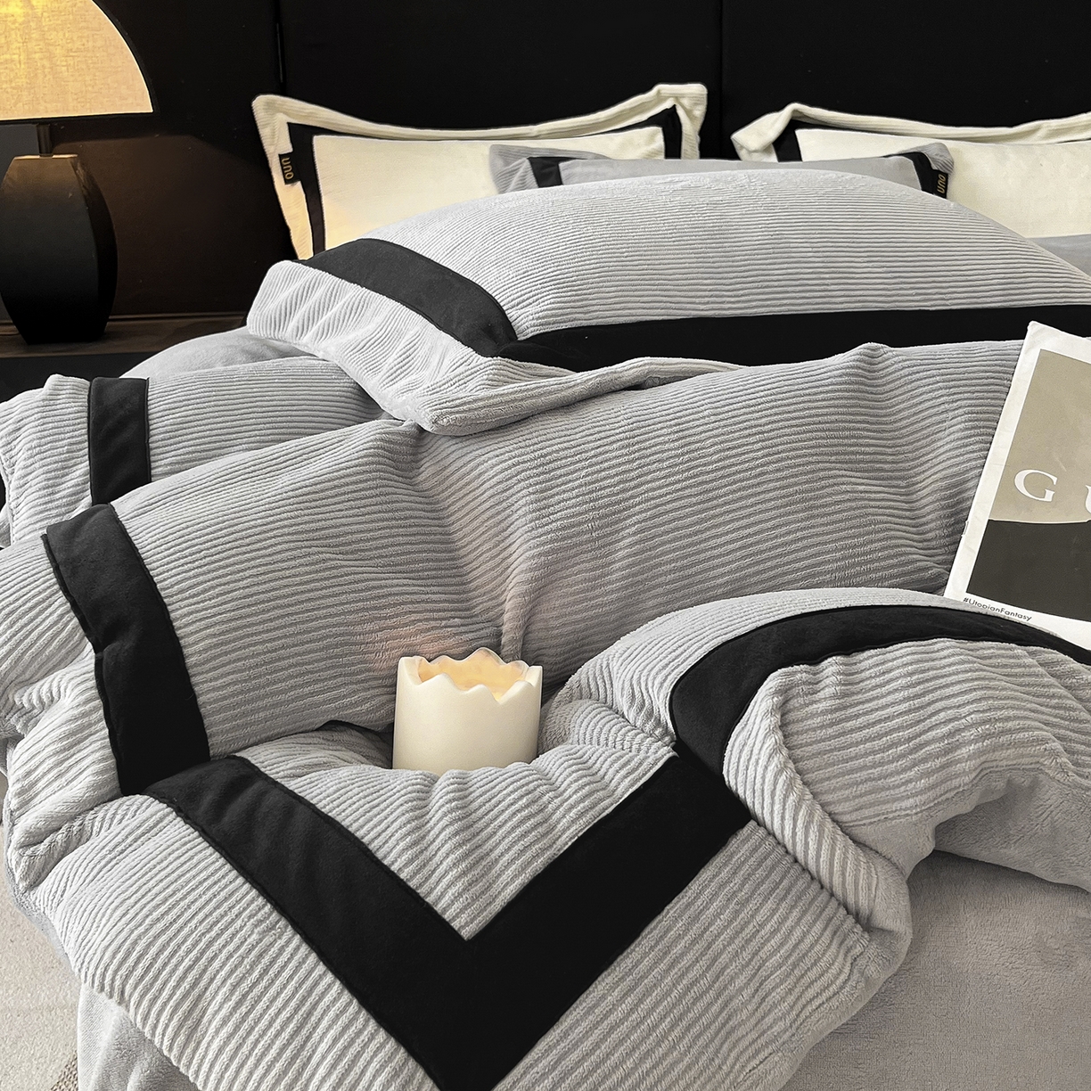 91家纺网 家纺一手货源 找家纺 （总）吾诺 手工织带款雕花牛奶绒四件套 工艺款飞边拼角 - 绽放系列