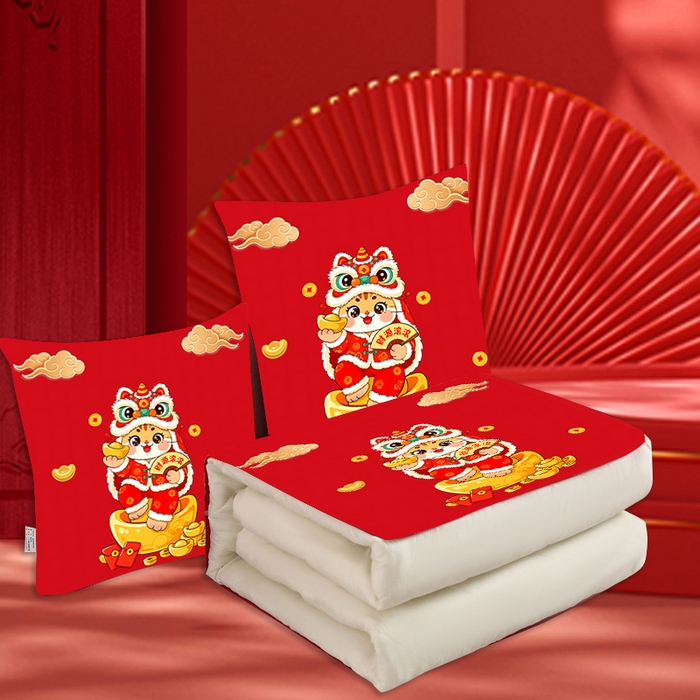 金纳抱枕被 2026新款 ‘马上暴富’ 新年抱枕被 财源滚滚