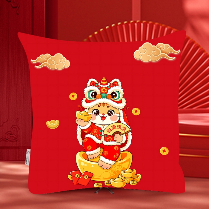 91家纺网 家纺一手货源 找家纺 金纳抱枕被 2026新款 ‘马上暴富’ 新年抱枕被 财源滚滚