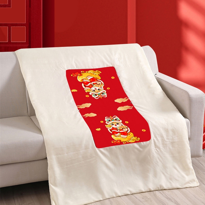 91家纺网 家纺一手货源 找家纺 金纳抱枕被 2026新款 ‘马上暴富’ 新年抱枕被 财源滚滚