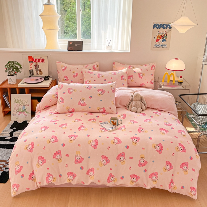 91家纺网 家纺一手货源 找家纺 （总）玉海棠家纺 2025新款A类加厚牛奶绒印花四件套