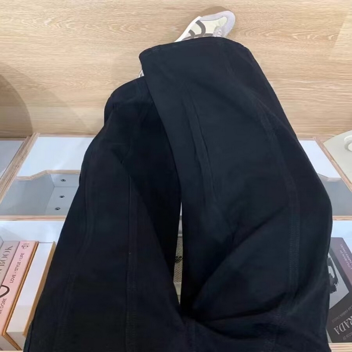 91家纺网 家纺一手货源 找家纺 （总）洛兰沙家居馆【只代发】【只代发】 2025新款只代发  批发牛仔裤米杏色阔腿休闲工装裤女春季新款设计感高腰宽松显瘦直筒牛仔裤子11