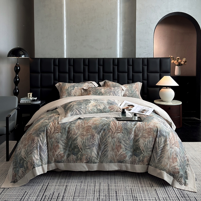 （总）家居1号 2025新款四季款活性数码印花 纯棉亚麻四件套