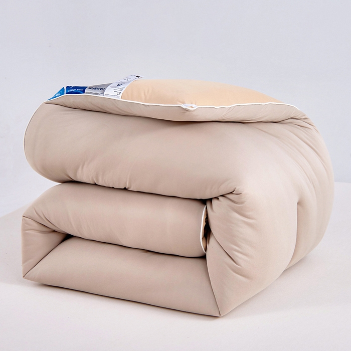 91家纺网 家纺一手货源 找家纺 亿莱鑫 2025新款A类亲肤深睡眠控温抑菌被子被芯冬被 卡其色