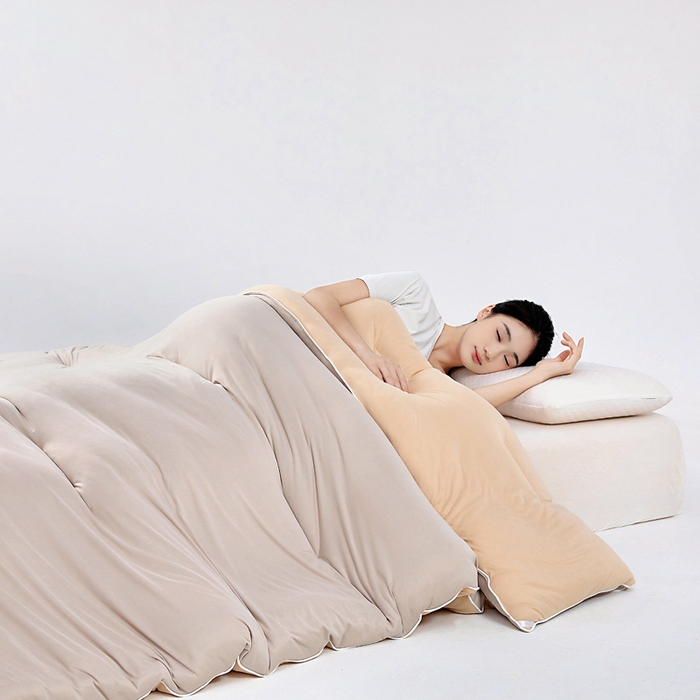 91家纺网 家纺一手货源 找家纺 亿莱鑫 2025新款A类亲肤深睡眠控温抑菌被子被芯冬被 卡其色