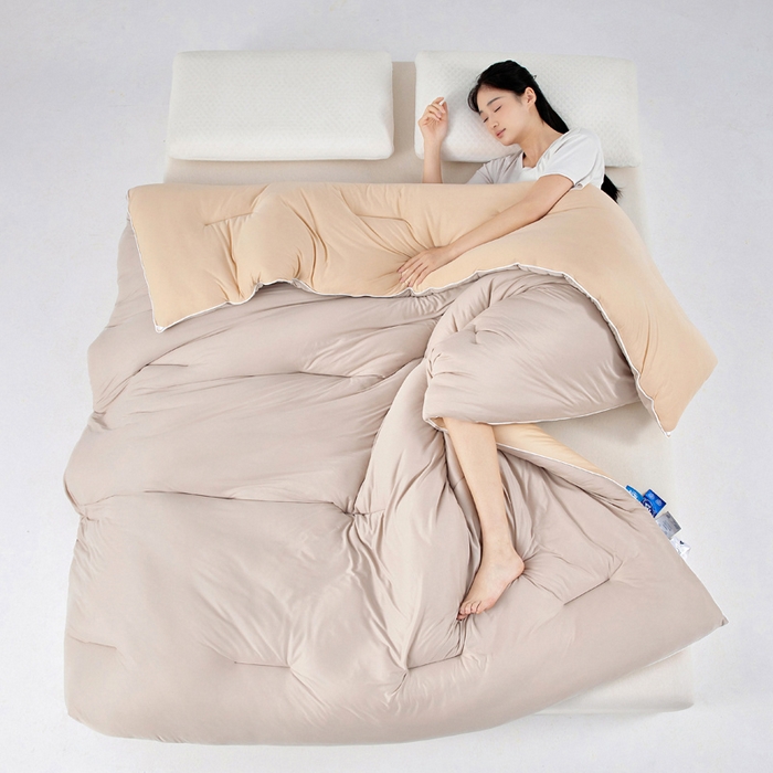 91家纺网 家纺一手货源 找家纺 亿莱鑫 2025新款A类亲肤深睡眠控温抑菌被子被芯冬被 卡其色