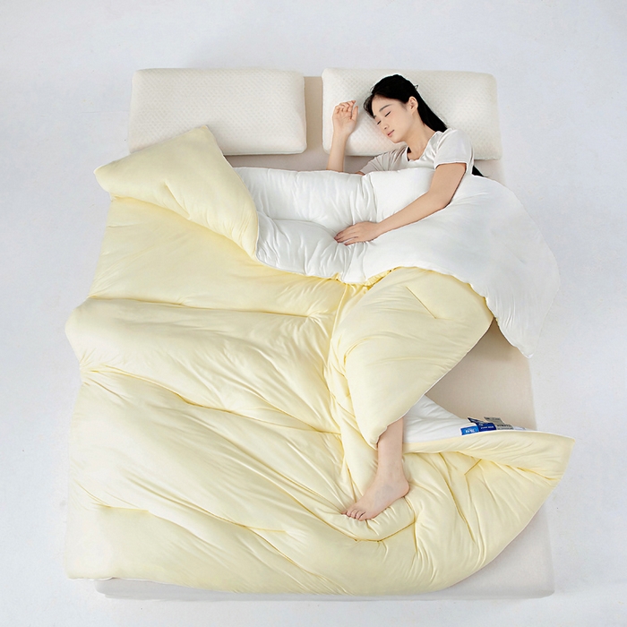 91家纺网 家纺一手货源 找家纺 亿莱鑫 2025新款A类亲肤深睡眠控温抑菌被子被芯冬被 流苏黄