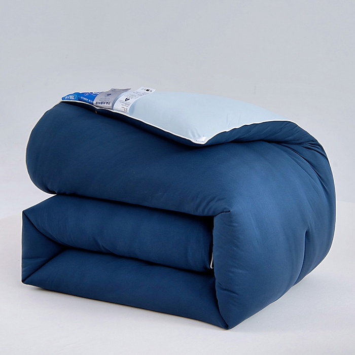 91家纺网 家纺一手货源 找家纺 亿莱鑫 2025新款A类亲肤深睡眠控温抑菌被子被芯冬被 深睡蓝