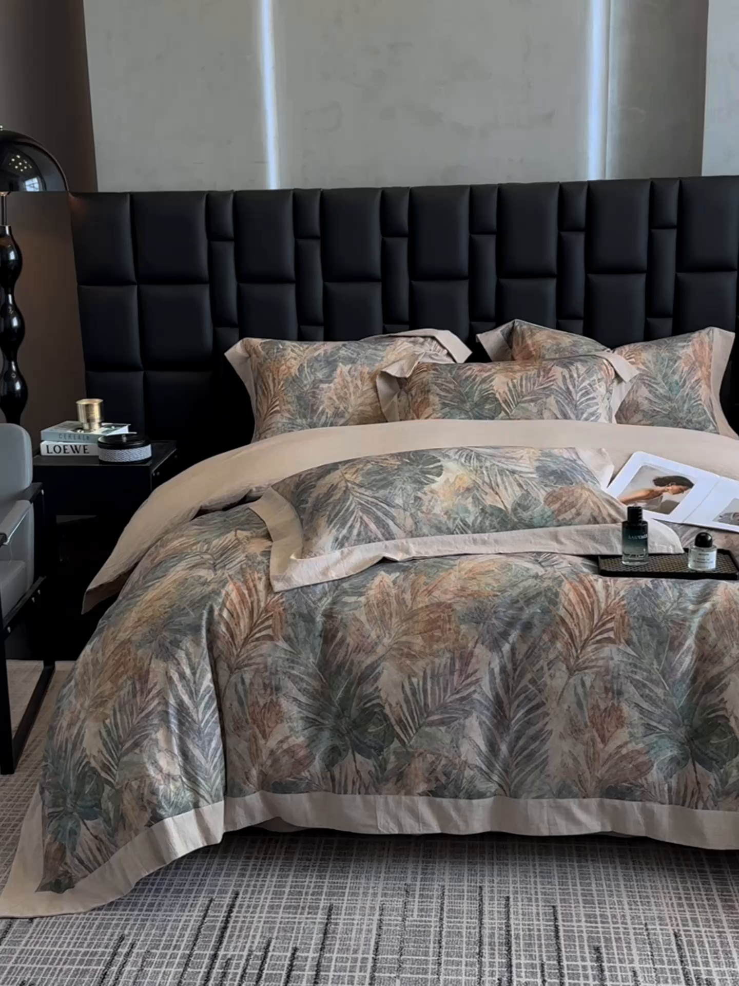 91家纺网 家纺一手货源 找家纺 （总）家居1号 2025新款四季款活性数码印花 纯棉亚麻四件套