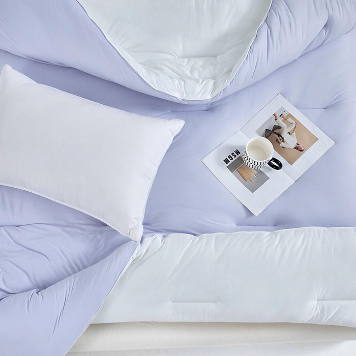 91家纺网 家纺一手货源 找家纺 亿莱鑫 2025新款A类亲肤深睡眠控温抑菌被子被芯冬被 薰衣紫