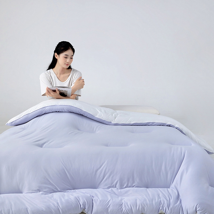91家纺网 家纺一手货源 找家纺 亿莱鑫 2025新款A类亲肤深睡眠控温抑菌被子被芯冬被 薰衣紫
