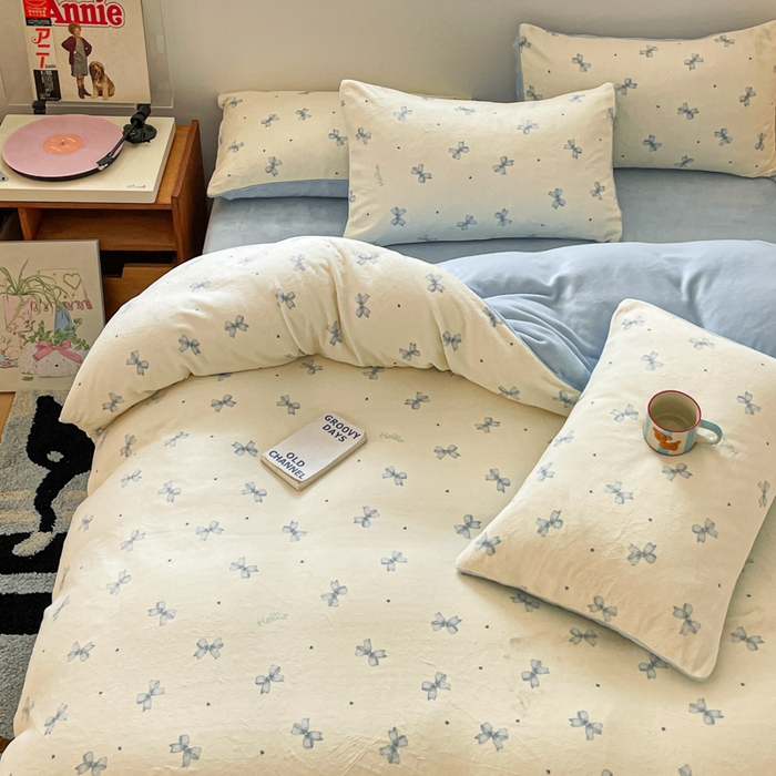 91家纺网 家纺一手货源 找家纺 玉海棠家纺 2025新款A类加厚牛奶绒印花四件套 梦幻