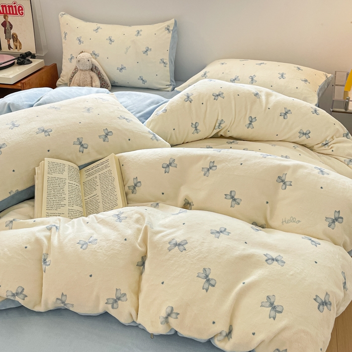 91家纺网 家纺一手货源 找家纺 玉海棠家纺 2025新款A类加厚牛奶绒印花四件套 梦幻