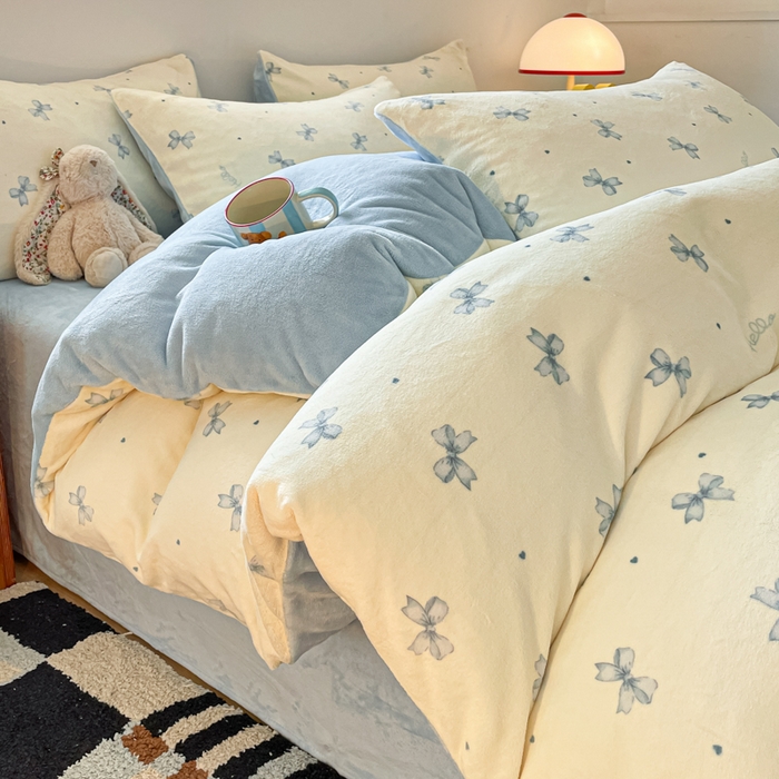 91家纺网 家纺一手货源 找家纺 玉海棠家纺 2025新款A类加厚牛奶绒印花四件套 梦幻