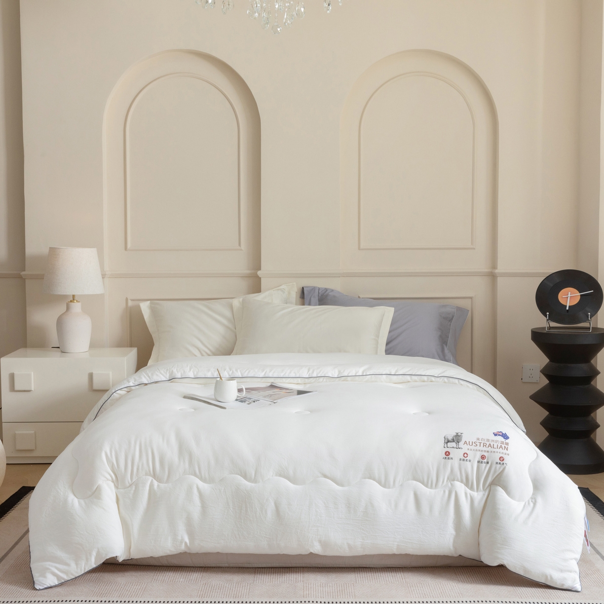 91家纺网 家纺一手货源 找家纺 （总）紫乐家纺 2025新款水洗棉澳洲羊毛被秋冬保暖款被子被芯春秋被加厚保暖冬被