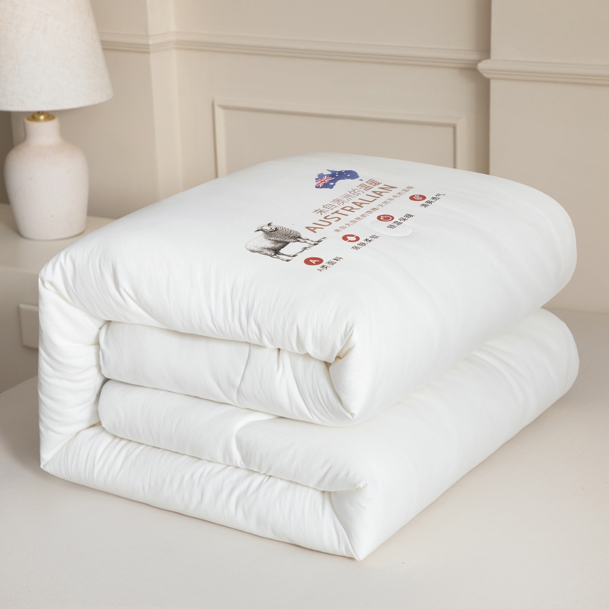 91家纺网 家纺一手货源 找家纺 （总）紫乐家纺 2025新款水洗棉澳洲羊毛被秋冬保暖款被子被芯春秋被加厚保暖冬被