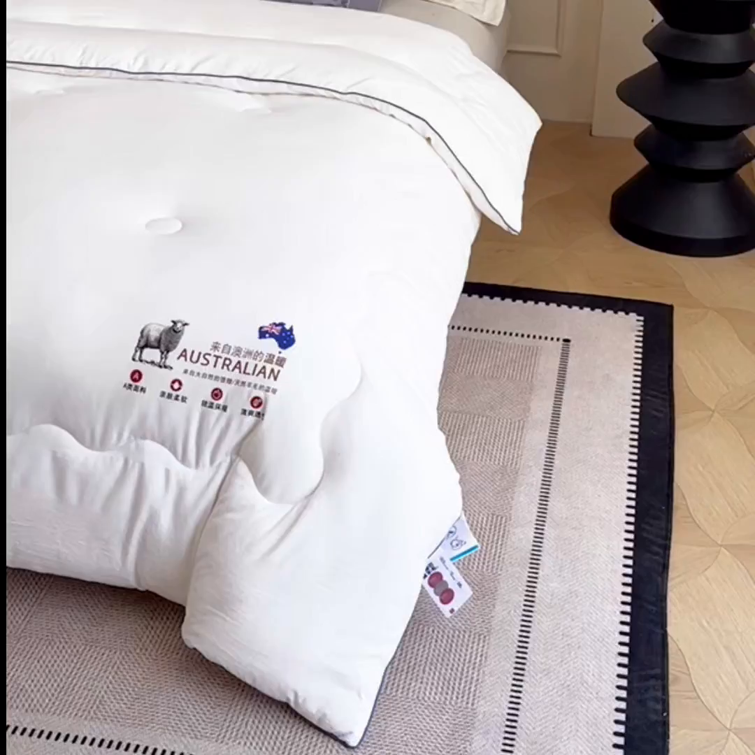 91家纺网 家纺一手货源 找家纺 （总）紫乐家纺 2025新款水洗棉澳洲羊毛被秋冬保暖款被子被芯春秋被加厚保暖冬被