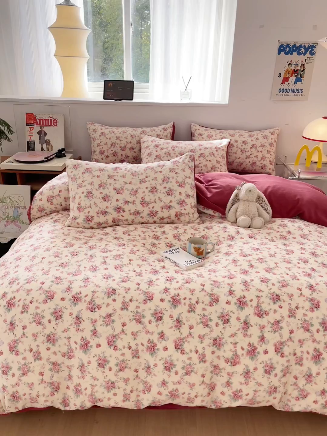 91家纺网 家纺一手货源 找家纺 玉海棠家纺 2025新款A类加厚牛奶绒印花四件套 疏影