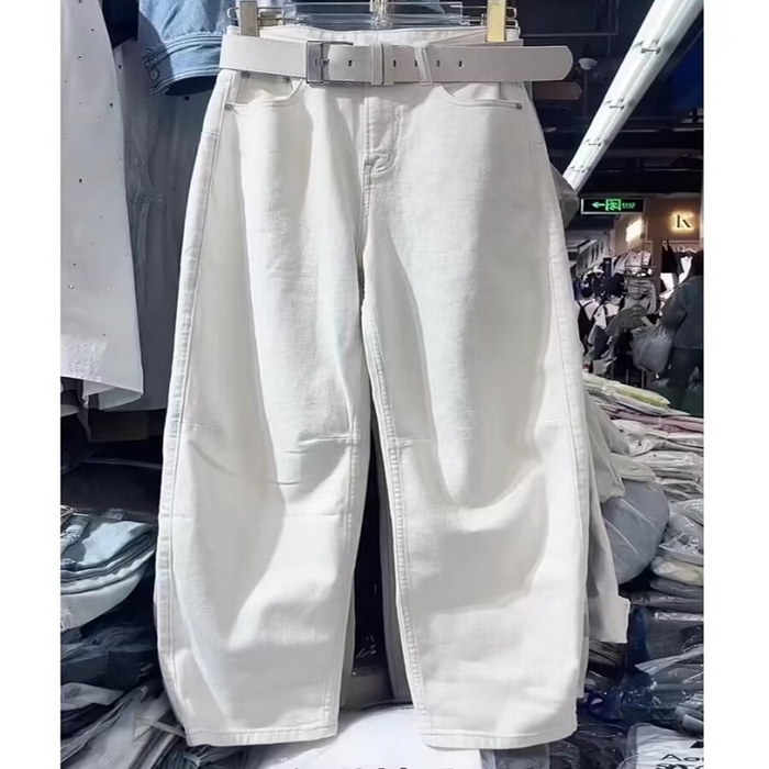 91家纺网 家纺一手货源 找家纺 （总）洛兰沙家居馆【只代发】【只代发】 2025新款只代发白色弯刀牛仔裤女夏季薄款16
