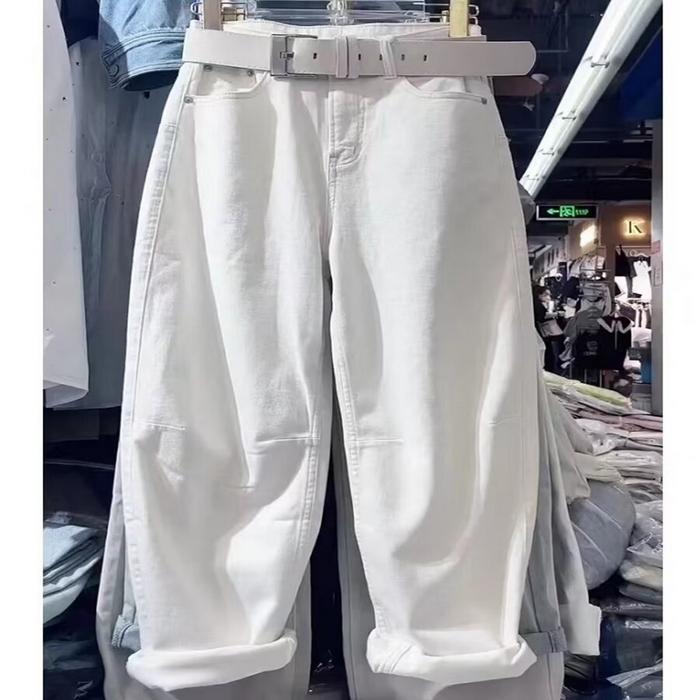91家纺网 家纺一手货源 找家纺 （总）洛兰沙家居馆【只代发】【只代发】 2025新款只代发白色弯刀牛仔裤女夏季薄款16