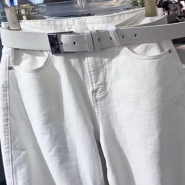 91家纺网 家纺一手货源 找家纺 （总）洛兰沙家居馆【只代发】【只代发】 2025新款只代发白色弯刀牛仔裤女夏季薄款16