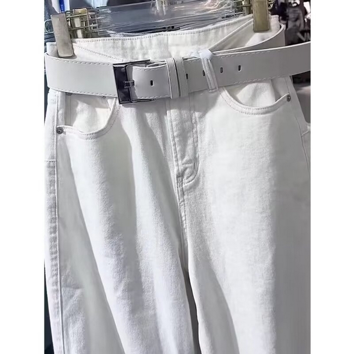 91家纺网 家纺一手货源 找家纺 （总）洛兰沙家居馆【只代发】【只代发】 2025新款只代发白色弯刀牛仔裤女夏季薄款16