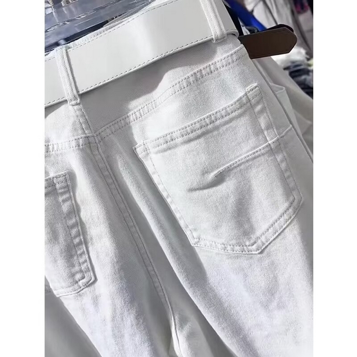 91家纺网 家纺一手货源 找家纺 （总）洛兰沙家居馆【只代发】【只代发】 2025新款只代发白色弯刀牛仔裤女夏季薄款16