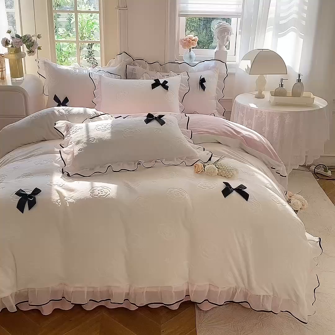 91家纺网 家纺一手货源 找家纺 （总）逸尚阁 2025新款雕花牛奶绒绒梦恋四件套
