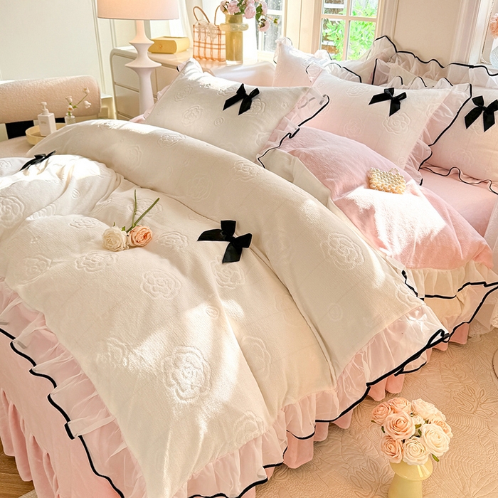 91家纺网 家纺一手货源 找家纺 （总）逸尚阁 2025新款雕花牛奶绒绒梦恋四件套