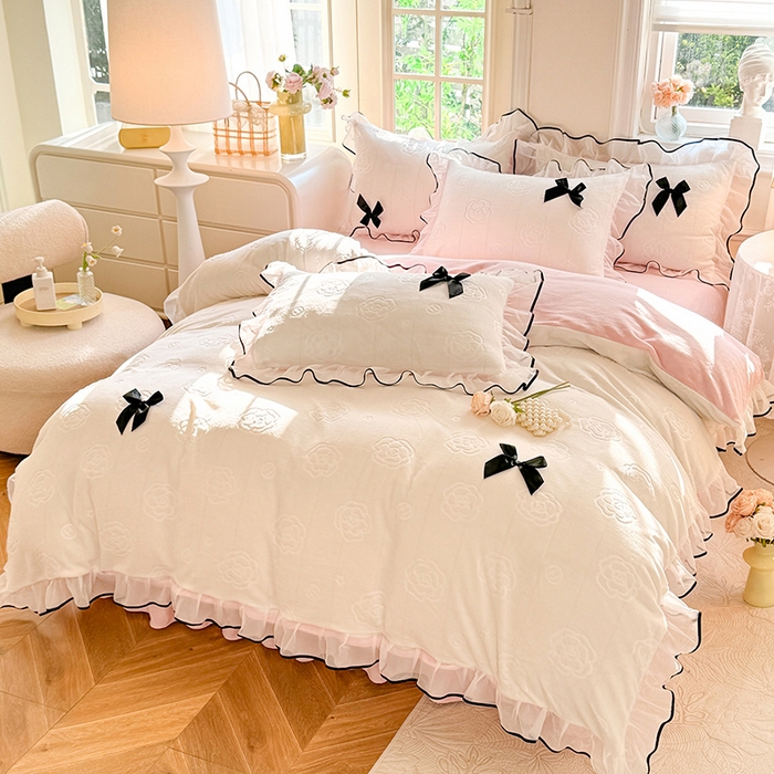 91家纺网 家纺一手货源 找家纺 （总）逸尚阁 2025新款雕花牛奶绒绒梦恋四件套