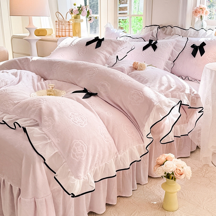 91家纺网 家纺一手货源 找家纺 （总）逸尚阁 2025新款雕花牛奶绒绒梦恋四件套